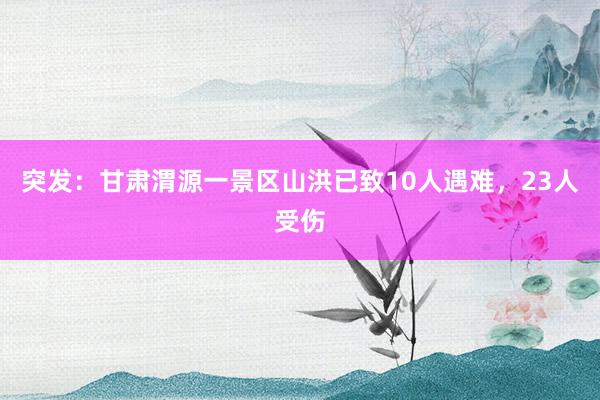 突发：甘肃渭源一景区山洪已致10人遇难，23人受伤