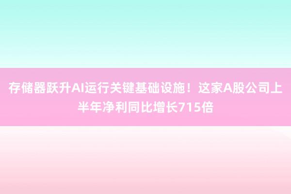 存储器跃升AI运行关键基础设施！这家A股公司上半年净利同比增长715倍