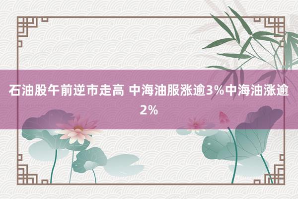 石油股午前逆市走高 中海油服涨逾3%中海油涨逾2%