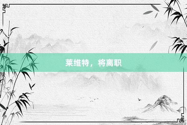 莱维特，将离职