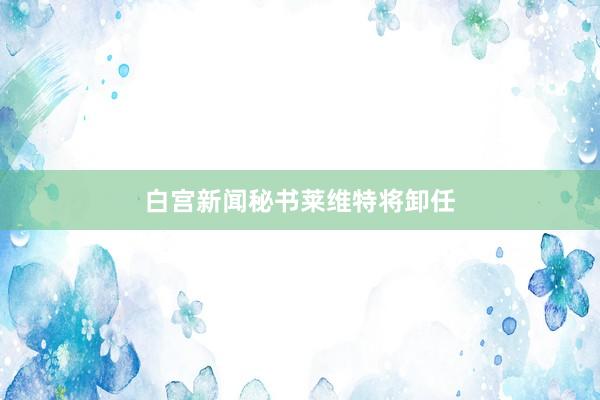 白宫新闻秘书莱维特将卸任