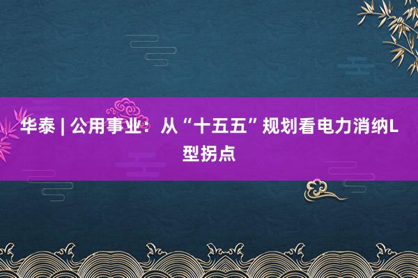 华泰 | 公用事业：从“十五五”规划看电力消纳L型拐点