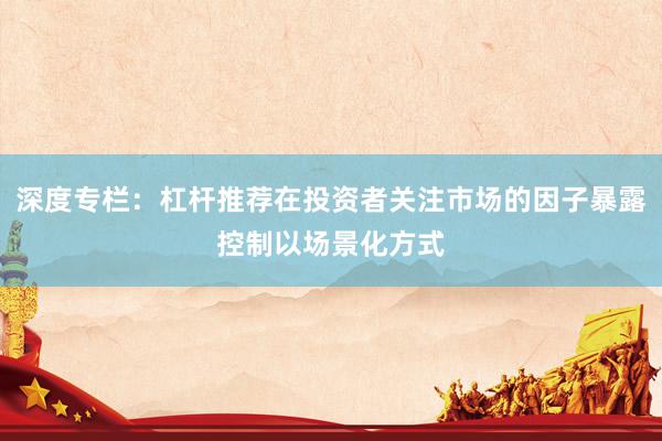 深度专栏：杠杆推荐在投资者关注市场的因子暴露控制以场景化方式