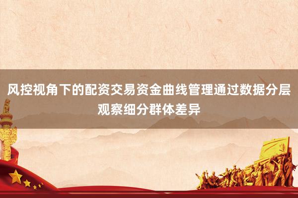 风控视角下的配资交易资金曲线管理通过数据分层观察细分群体差异