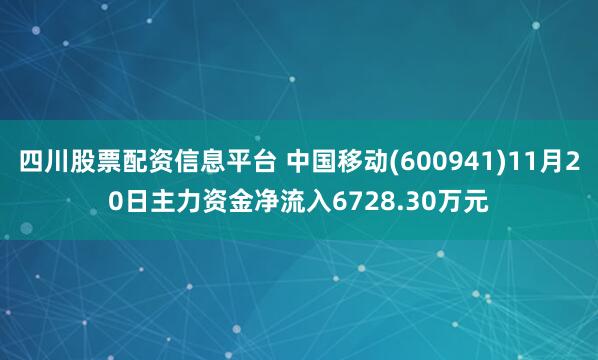 四川股票配资信息平台 中国移动(600941)11月20日主力资金净流入6728.30万元